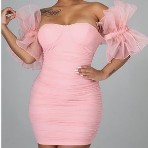 Puff Sleeve Bodycon Mini Dress